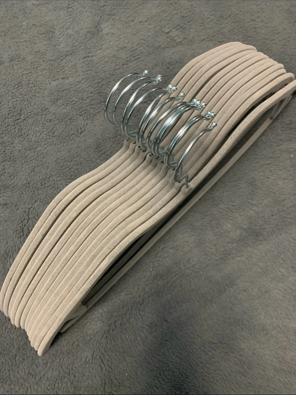 Gray Velvet Non-Slip Suit Hangers - 12 Pack